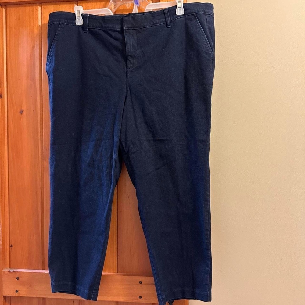 Torrid Studio comfort waist slim taper Navy blue trousers size 22 short